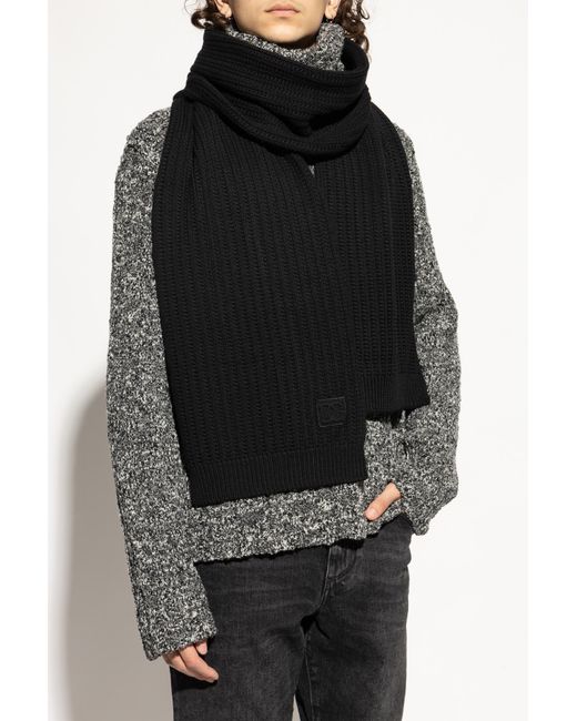 Dolce & Gabbana Black Wool Scarf for men
