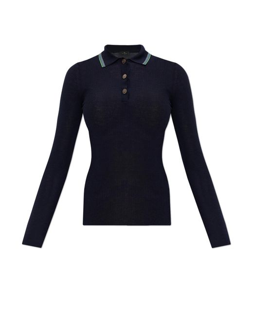 Etro Blue Wool Top