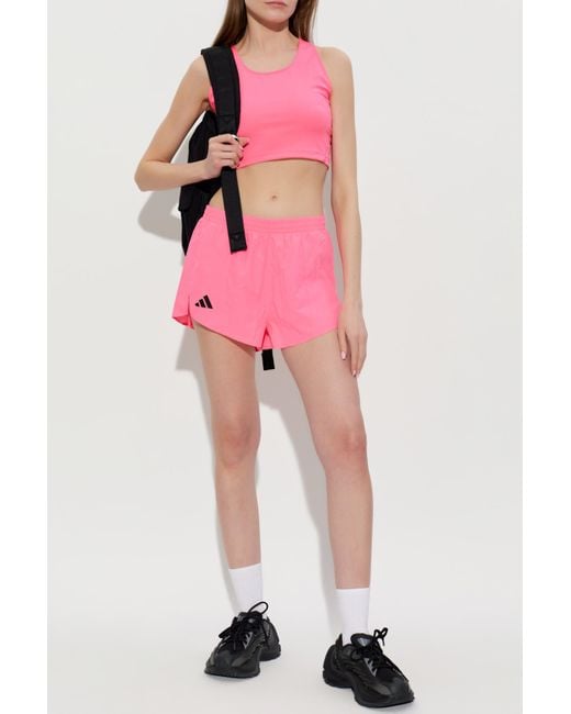 Adidas Originals Pink Training Shorts With Logo