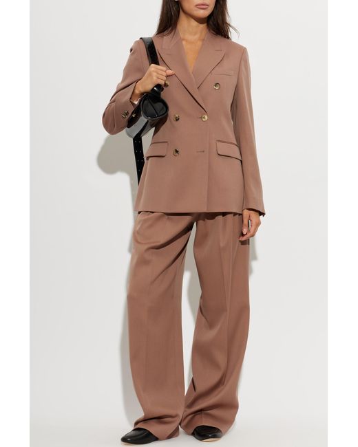 Golden Goose Deluxe Brand Brown Double-Breasted Wool Blazer