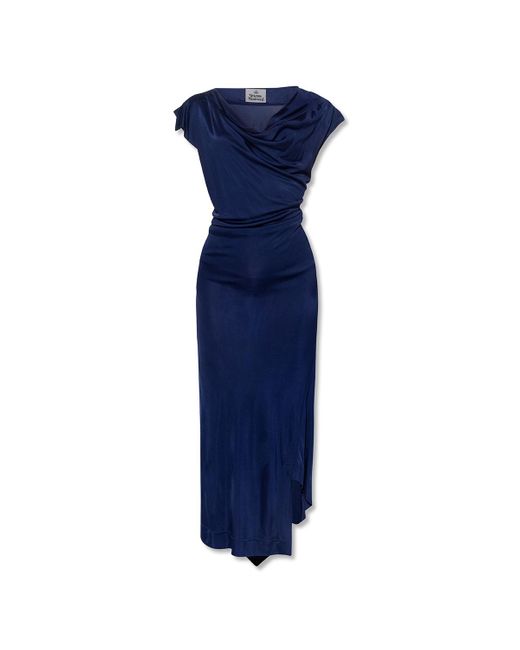 Vivienne Westwood Blue 'utah' Asymmetrical Dress