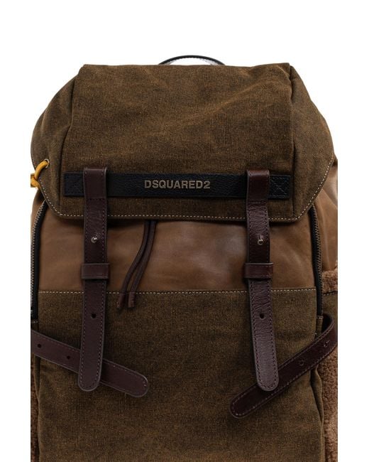 DSquared² Brown Backpack With Logo for men