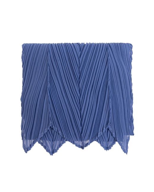 Pleats Please Issey Miyake Blue Pleated Scarf