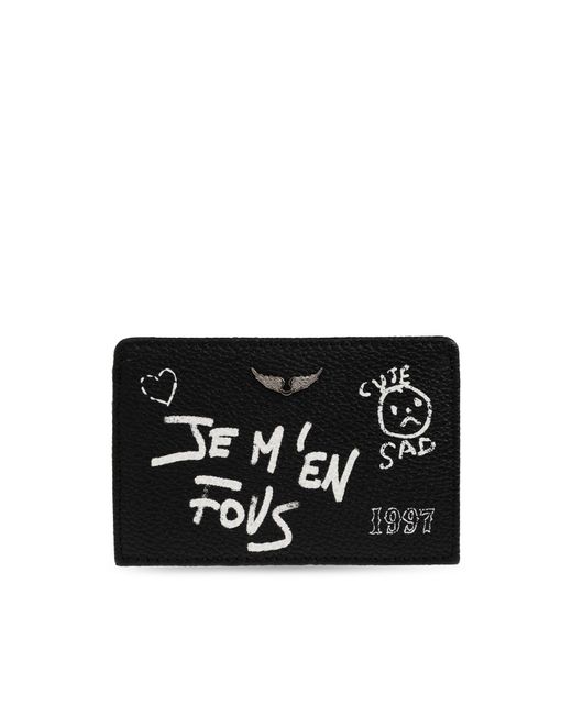 Zadig & Voltaire Black Card Case For 'Zv Pass Arty Tag'