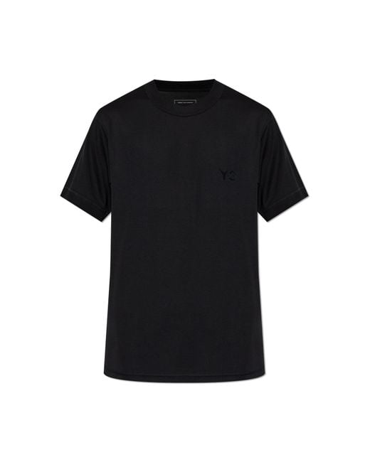 Y-3 Black T-Shirt With Logo for men