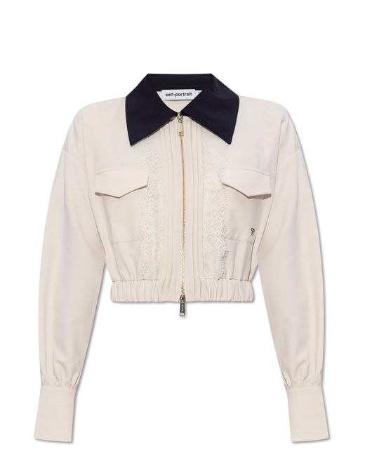 Self-Portrait Natural Jacket With Lace Inserts