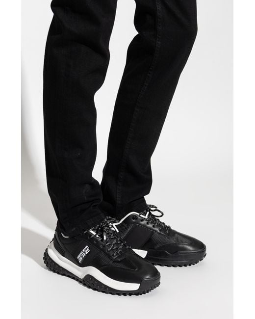 Versace Jeans Couture Black Sports Shoes With Printed Logo for men