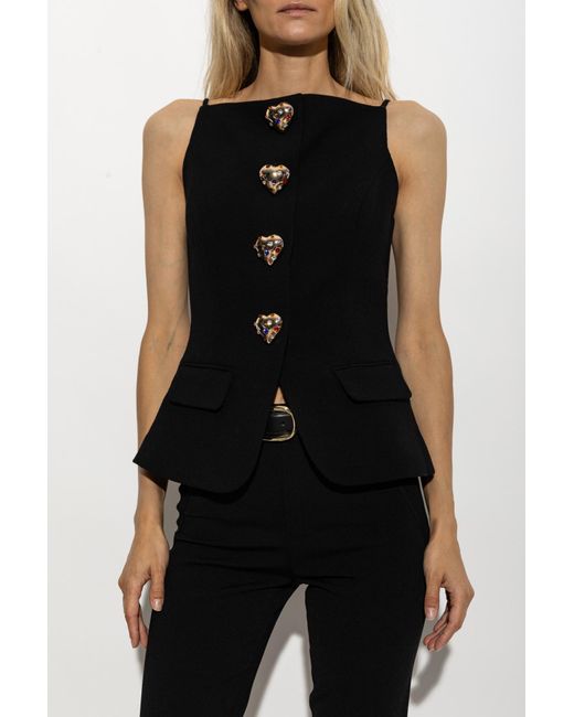 Self-Portrait Black Wool Top