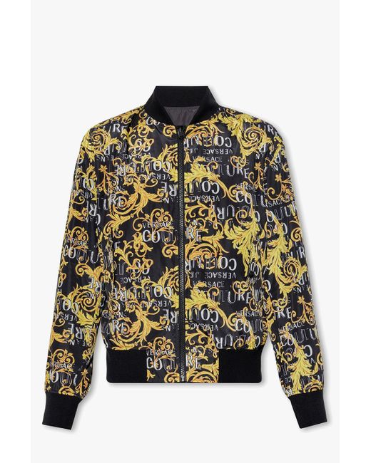 Versace Jeans Couture Reversible Bomber Jacket in Black for Men | Lyst