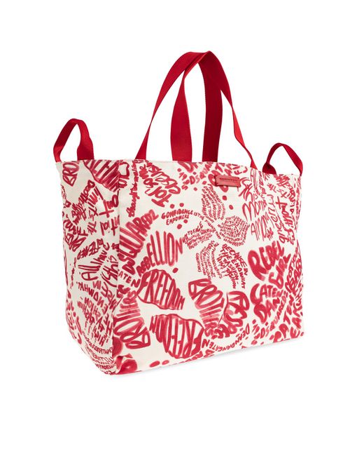 DSquared² Red Shopper Bag With Print