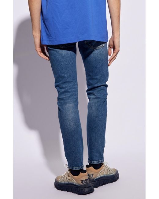 Versace Blue Jeans With Logo, for men