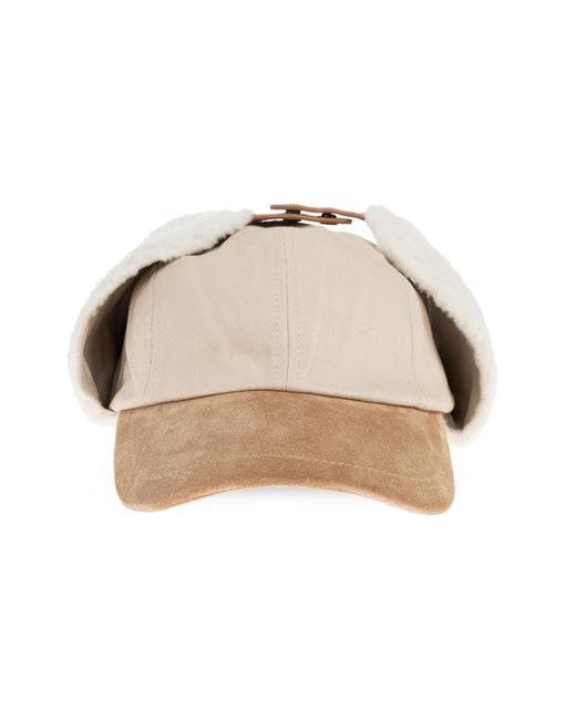 KENZO Natural Cap With Visor And Ear Flaps