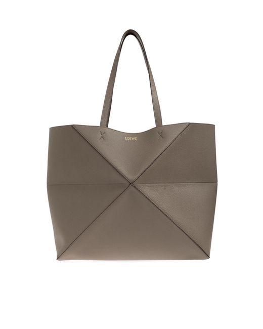 Loewe Brown 'Puzzle Fold Large' Shopper Bag