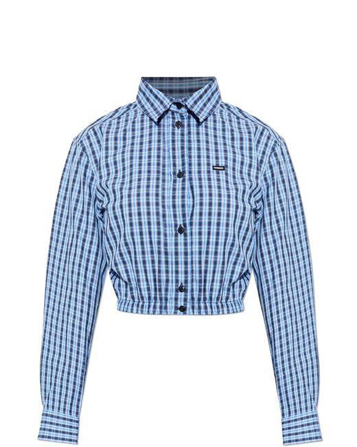 Vetements Blue Short Plaid Shirt