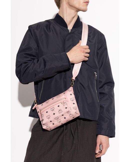 MCM Pink Shoulder Bag With Monogram for men