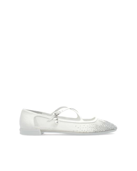 Jimmy Choo White Ballet Flats 'Eleri'