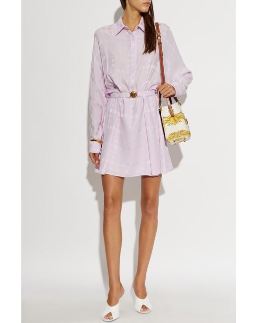 Versace Pink Silk Dress With The Head Of Medusa