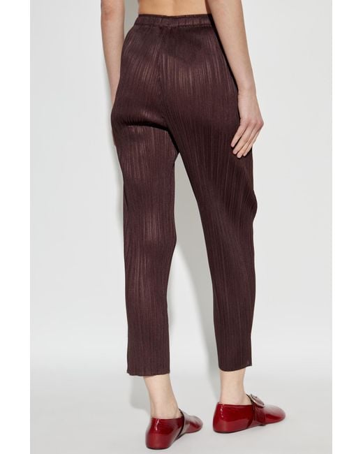 Pleats Please Issey Miyake Red Pleated Trousers