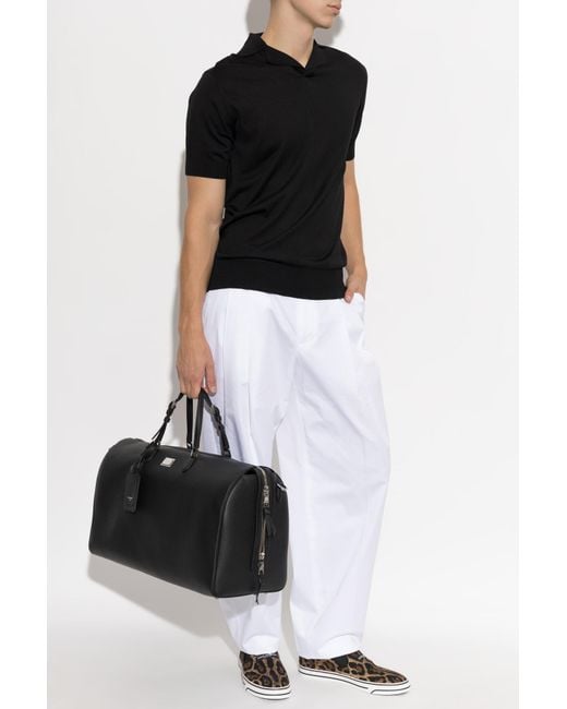 Dolce & Gabbana Black Silk Polo for men