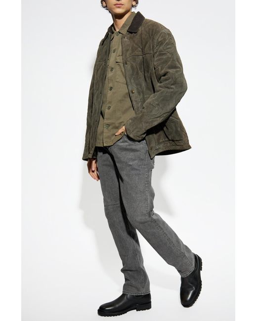 AllSaints Green Suede Jacket Dakota for men