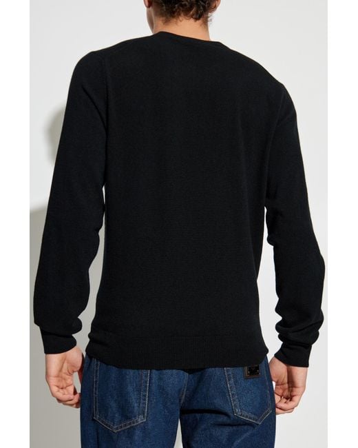 Dolce & Gabbana Black Sweater With Logo for men