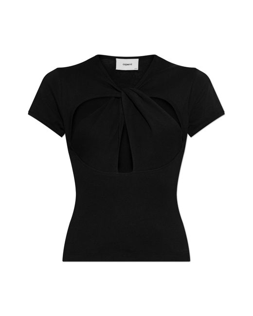 Coperni Black T-Shirt With Decorative Cut-Outs