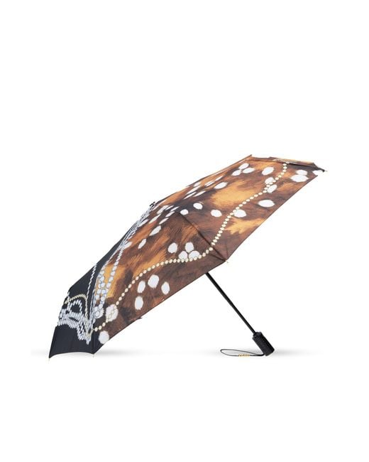 Moschino Gray Umbrella With Logo