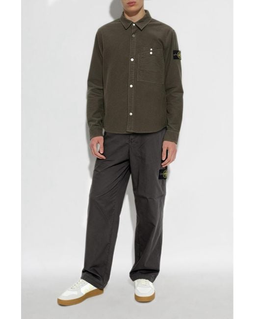 Stone Island Green Shirt With Logo for men
