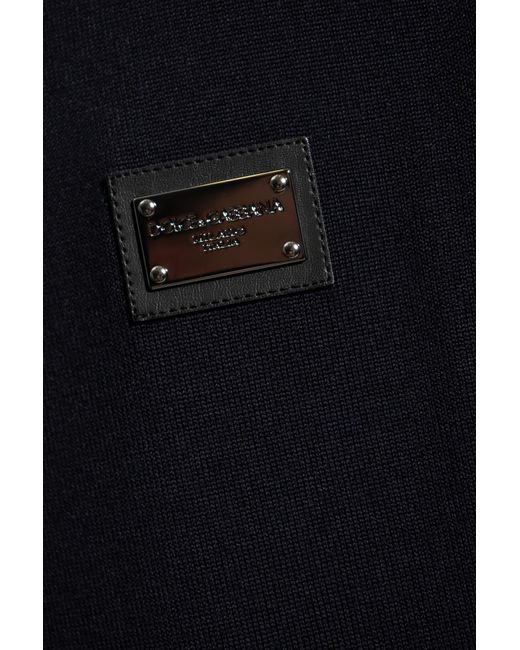 Dolce & Gabbana Blue Wool Turtleneck Sweater for men
