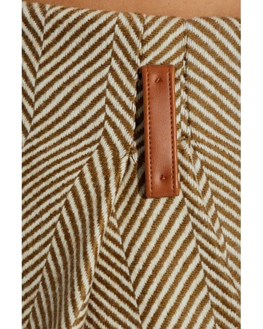 Forte_forte Natural Herringbone Pattern Trousers