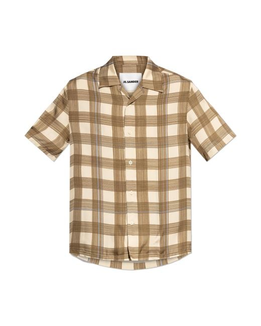 Jil Sander Brown Checked Pattern Shirt for men