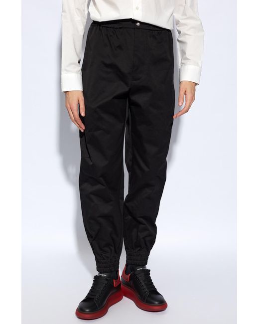 Alexander McQueen Black Cotton Trousers, for men