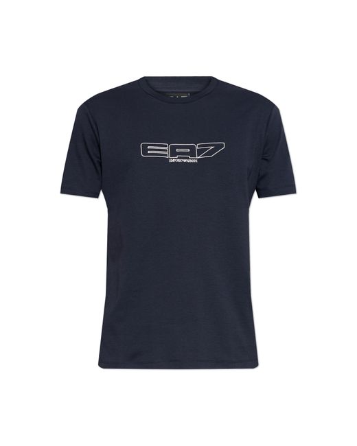 EA7 Blue T-Shirt With Logo for men