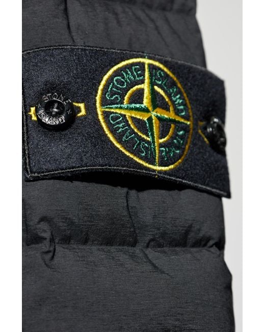 Stone Island Black Down Jacket "Seamless Tunnel" for men