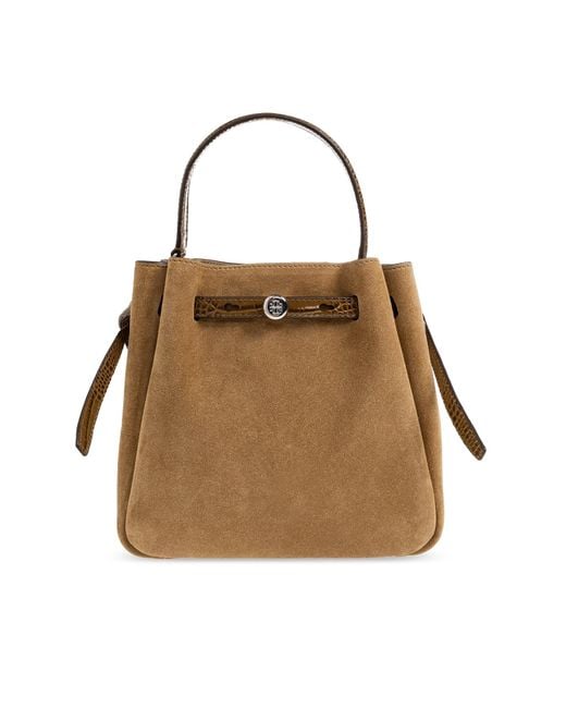 Tory Burch Brown Suede Bag "Romy"