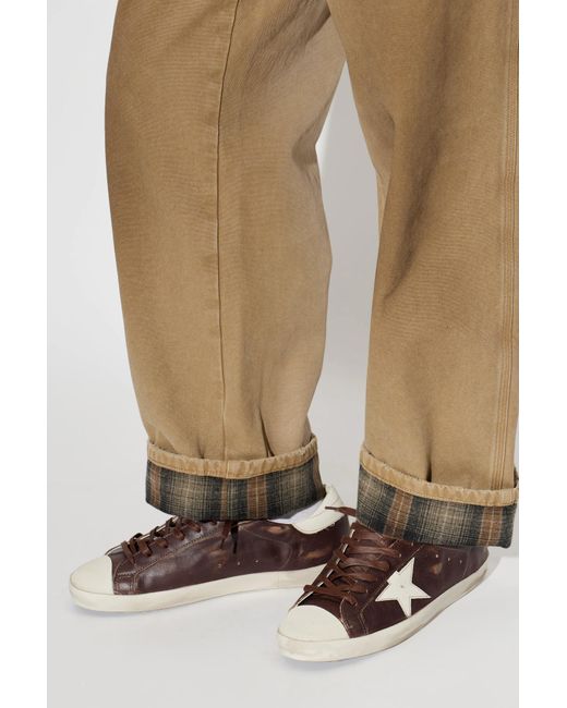 Golden Goose Deluxe Brand Brown 'Super Star Classic With Semi Cir' Sports Shoes for men