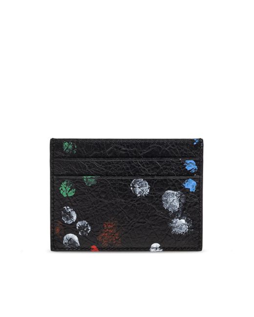 Balenciaga Black Leather Card Holder for men