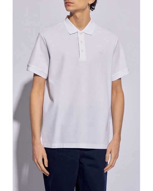 Burberry Purple Polo Shirt With Logo, for men