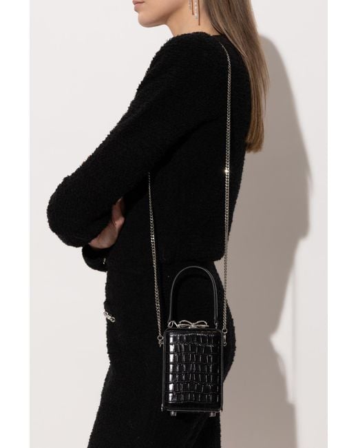Self-Portrait Black Leather Clutch