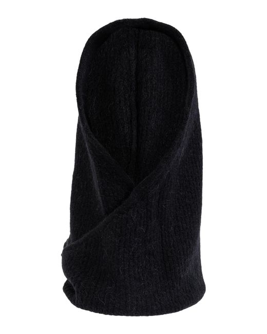 Ganni Black Wool Hood With Ties