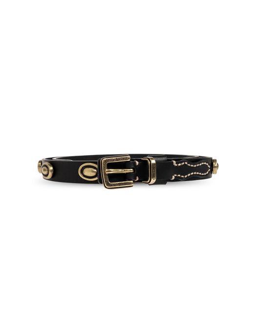 Etro Black Leather Belt With Applications