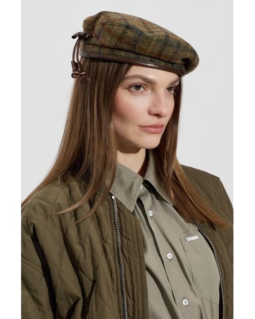 DSquared² Brown Plaid-Patterned Beret