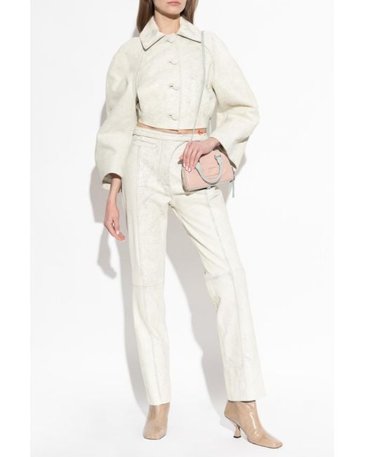 DIESEL White 'L-Croc' Trousers