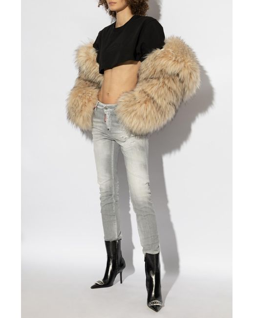 DSquared² Black Short Loose-Fitting T-Shirt