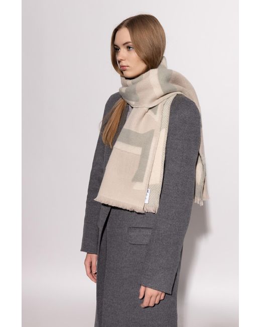 Loewe Natural Wool Scarf With Logo