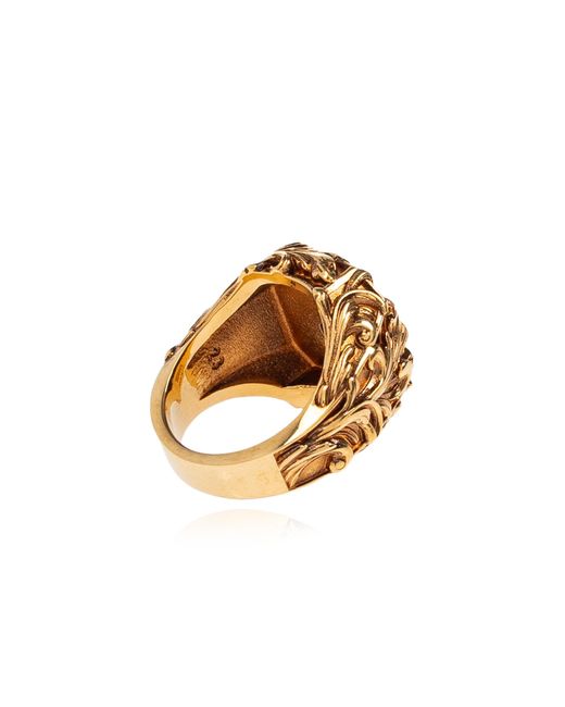 Versace Black Ring With Medusa Head Motif for men