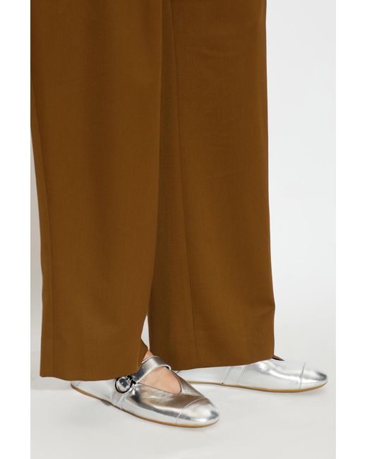 Ferragamo White Ballet Flats "Nena"