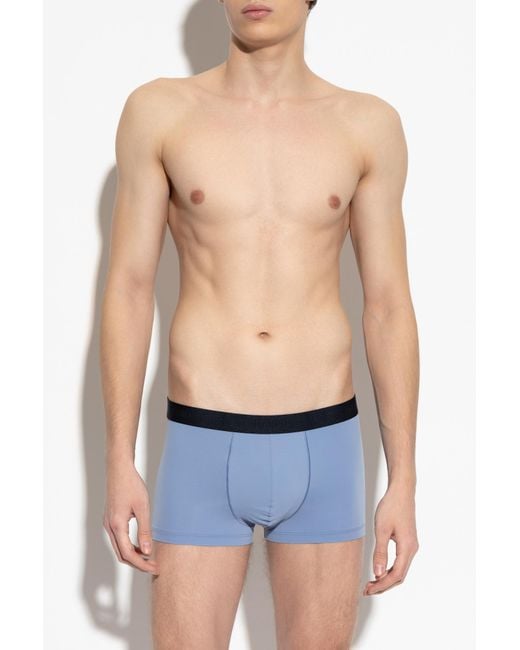 Hanro Blue Boxers From The 'Micro Touch' Collection for men