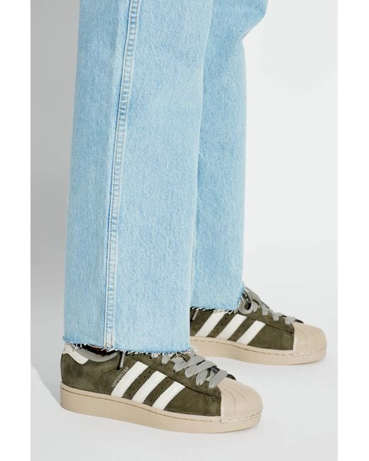 Adidas Originals Green "Superstar Ii" Sports Shoes