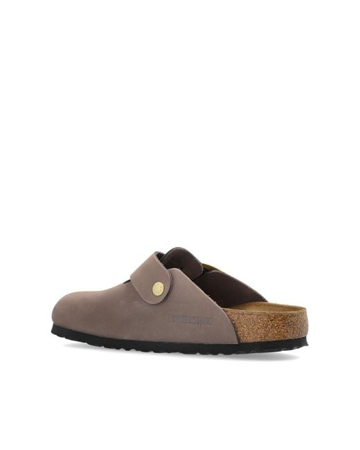 Birkenstock Brown 'Boston Big Buckle' Clogs